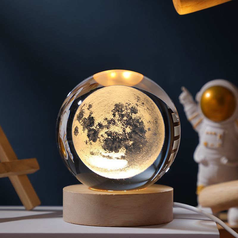 Internally Carved Crystal Ball Night Light