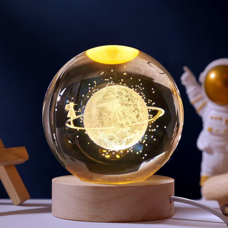 Internally Carved Crystal Ball Night Light