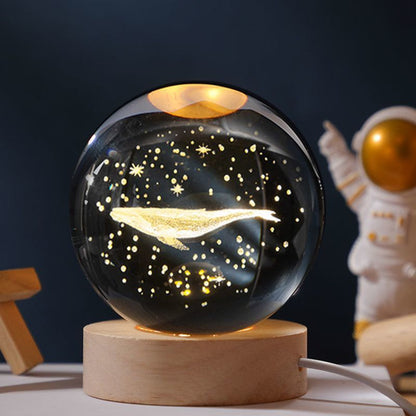 Internally Carved Crystal Ball Night Light