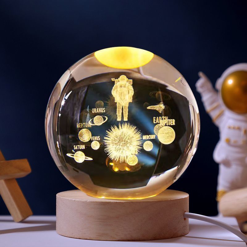 Internally Carved Crystal Ball Night Light